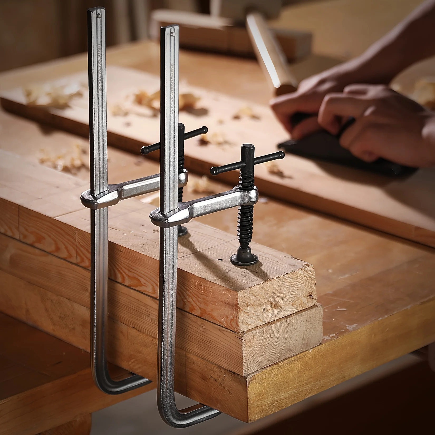 Bar Clamps, 12 Inch Light-duty Drop Forged Steel Bar Clamps For Woodworking And Welding,Woodworking Clamp 2 Pack