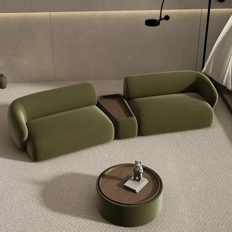 Living Room Sofas Velvet Curved Sofa Special Shaped Designer Beauty Salon Couch Lounge Area Sofa Coffee Table Set Furniture