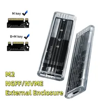 M.2 NVME SSD Transparent External Enclosure PCIe NGFF SATA Dual Protocol SSD Case Clear USB Type C 10Gbps PCI-E M2 Hard Disk Box