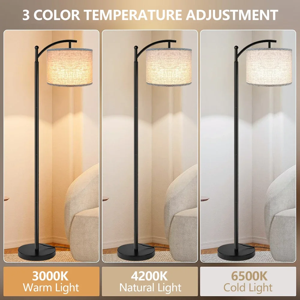 Dimmable Floor Standing Tall Lamp LED Bulb with Lampshade RGB App Music Pickup Colourful Ambient Lighting for Christmas Decor