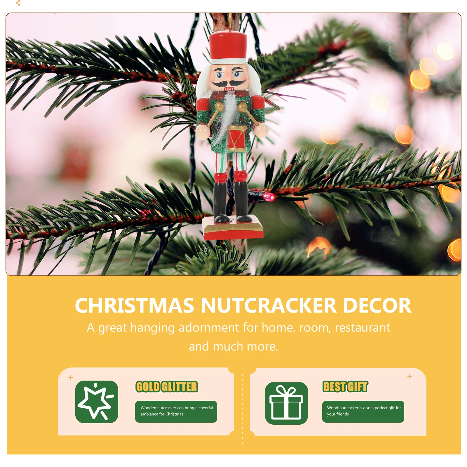 

4pcs Christmas Nutcracker Soldier Wooden Traditional Xmas Party Decoration Unique Nutcrackers Figures Holiday Ornaments Wood