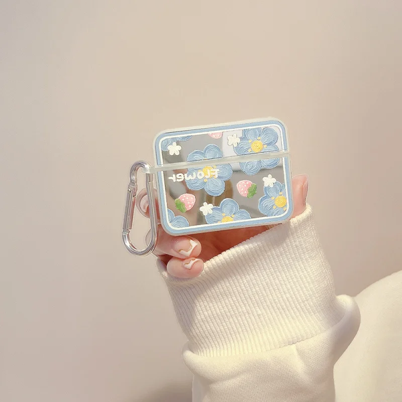 

insMirror Flowers Suitable for AppleAirPods2Bluetooth Headset Protective Coverpro2New3Generation Earphone Sleeves4