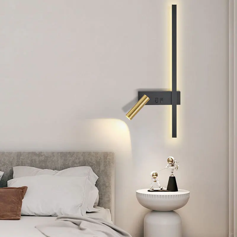 โมเดิร์นไฟ LED โคมไฟข้างเตียงสําหรับห้องนอนห้องนั่งเล่นพื้นหลังสปอตไลท์ Wall Sconce ตกแต่งโคมไฟ Luster