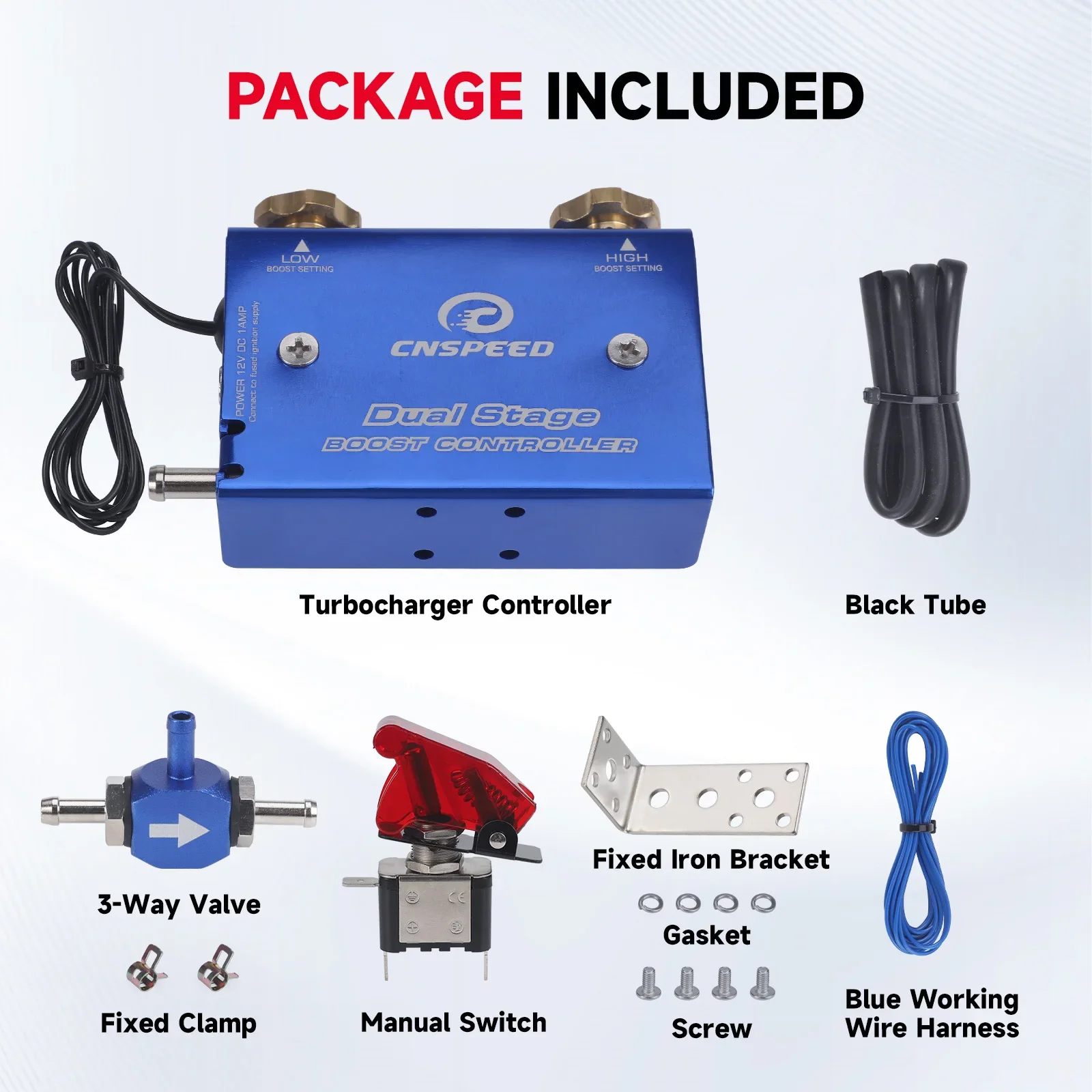 CNSPEED Universal-Turbolader Psi-Boost-Controller-Kit mit Schalter/Hochwertiger Einstellbarer Renn-Turbolader in Blau mit Zweistufiger Elektronik – Detail 5