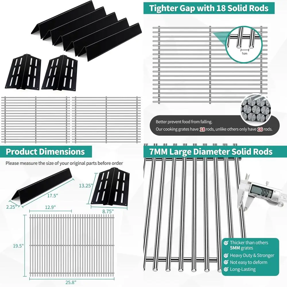 

Weber Genesis E310-E330 & 300 Series Replacement Grill Grates and Heat Deflector Bars