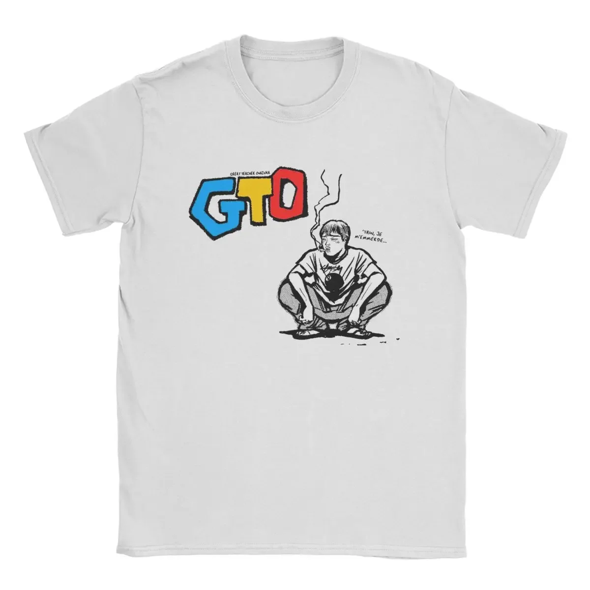 

GTO Great Teacher Onizuka T Shirt Men Pure Cotton Funny T-Shirt O Neck Anime Tee Shirt Short Sleeve Clothing Gift Idea