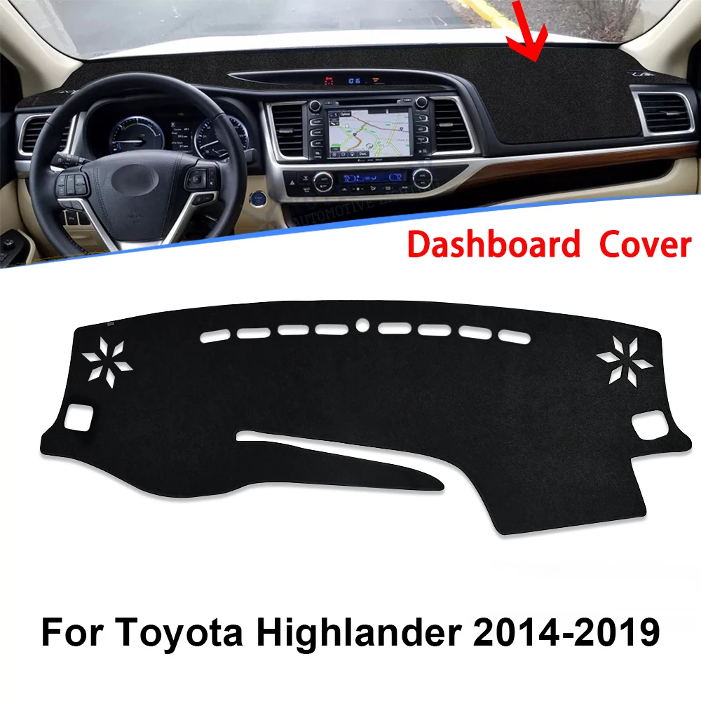 For TOYOTA Highlander 2014-2019 Sunshade Anti Uv Pad Sun Proof Accessories Car Dashboard Cover Mat