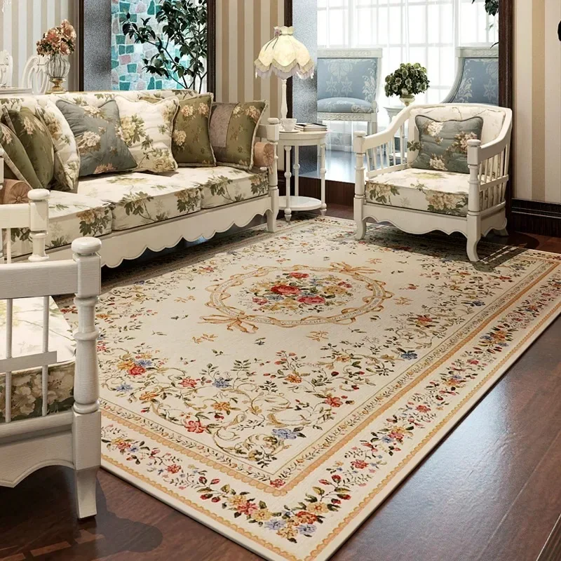 Carpet for Living Room Nordic High-end Fluffy Coffee Table Rug Large Area Floral Pattern Soft Bedroom Bedside Mat Alfombra 양탄자