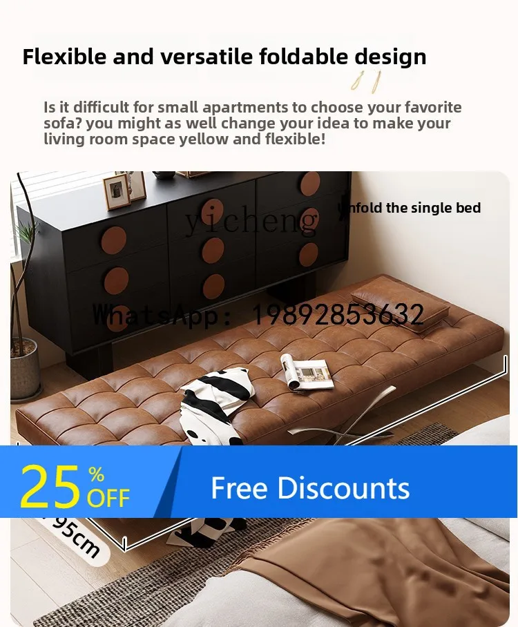 

single folding sofa bed Italian minimalist study dual-purpose sofa bed