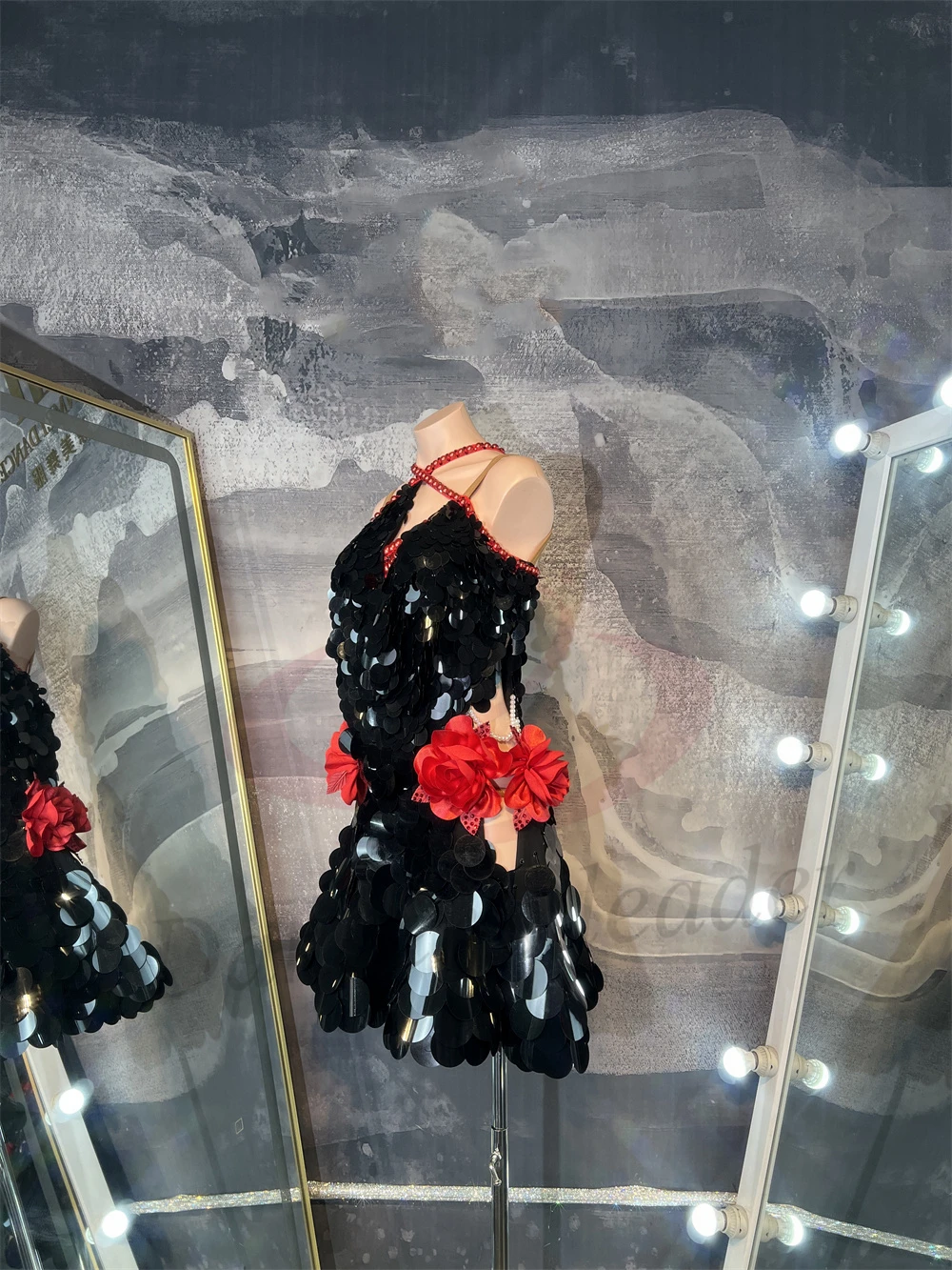 

Латинская танцовщица для взрослых и детей, высококачественное индивидуальное темно-черное платье с пайетками, танго, самба, AB, каменное платье для выступлений