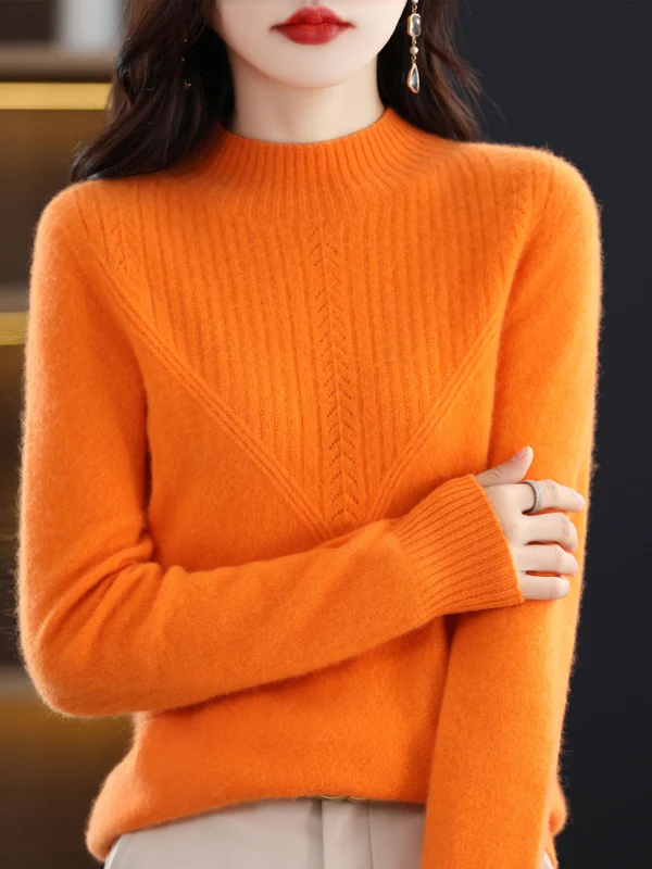 Женская трикотажная шерстяная основа irt с высоким воротником, осень-зима, новинка, модная внутренняя одежда, прямой крой, для поездок на работу...