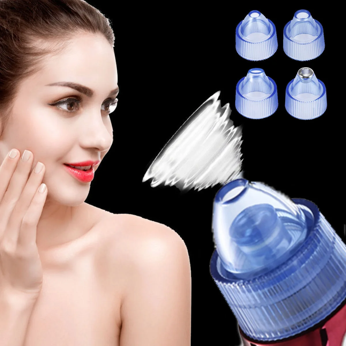 Elektryczny oczyszczacz porów twarzy, urządzenie do usuwania zaskórników, ssące, ładowalne urządzenie do peelingu skóry, redukujące zmarszczki, wygładzające skórę.