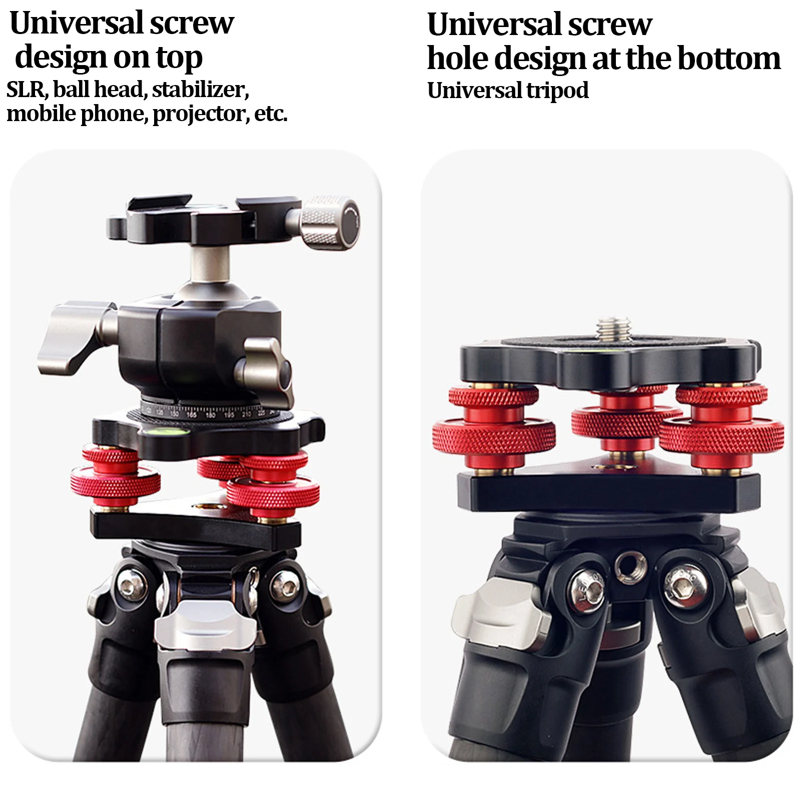 LP‑64 Camera Tripod Ball Head Leveling Base Aluminum Triple Wheel Leveler Bubble Level LP‑64 Camera Tripod Leveling Base