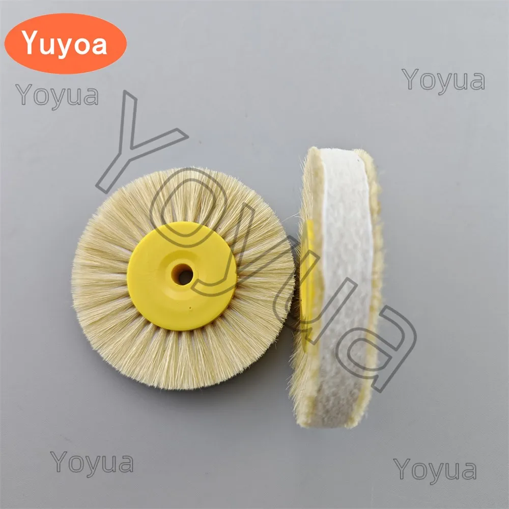 

10pcs Dental Polishing Brush Wheel Dia 80mm Laboratory Lab Tools Materials Latch Plastic White Stiff Buff