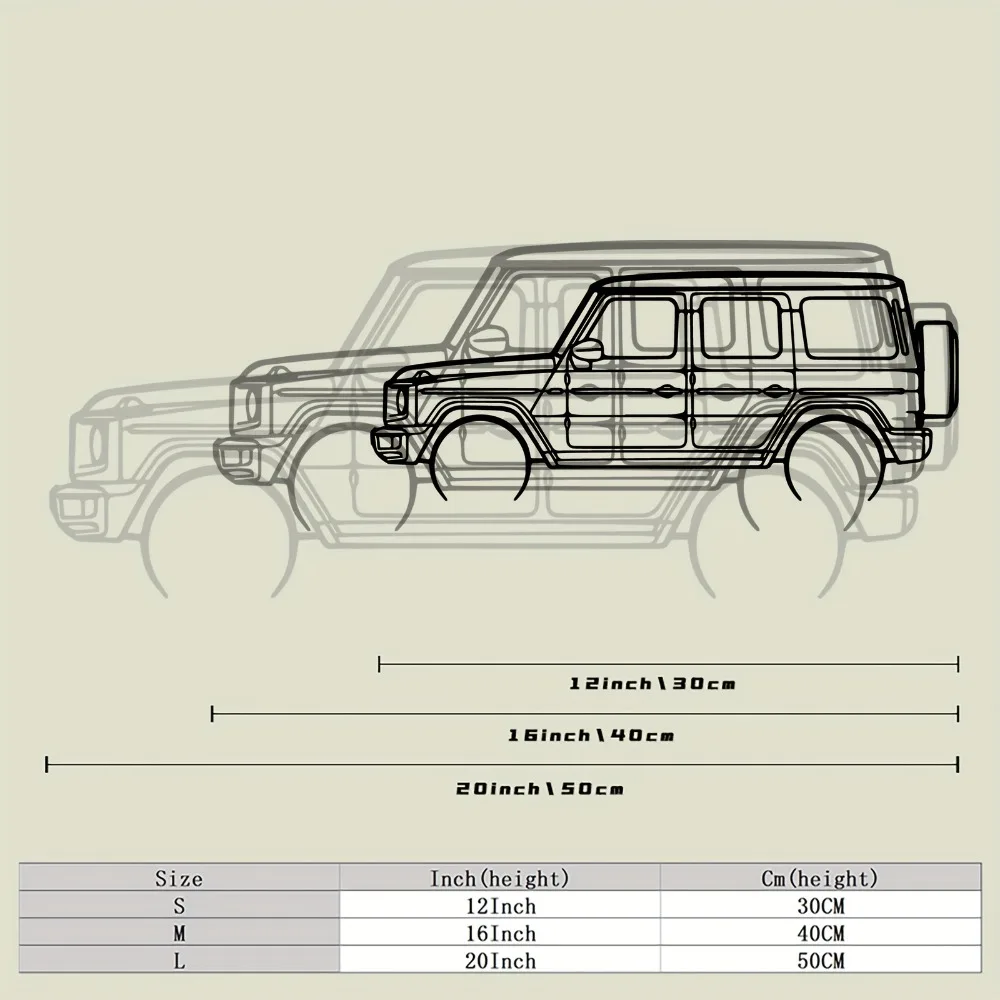 1pc G Class 2020 Car Decor Metal Wall Art - Vintage Style Iron Silhouette Statue for Home & Garage, Perfect Gift for Car Lovers