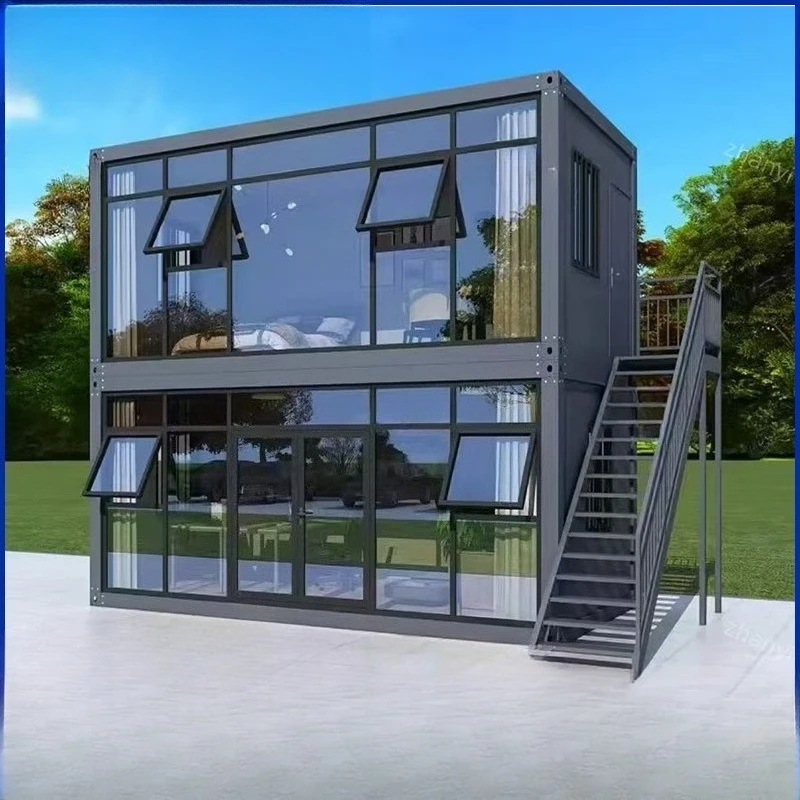 Mobile room with decoration glass curtain wall outdoor simple assembly detachable quick LCL room