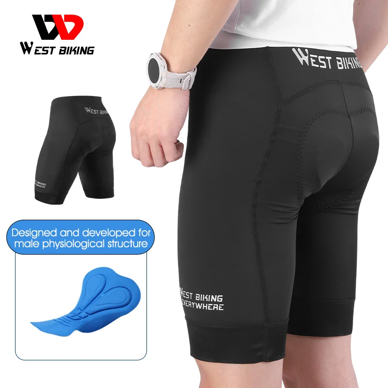 WEST BIKING Cycling Shorts Men\'s Padded Shockproof Enduro Pants MTB Racing Bike Shorts Summer Sport Compression Elastic Tights