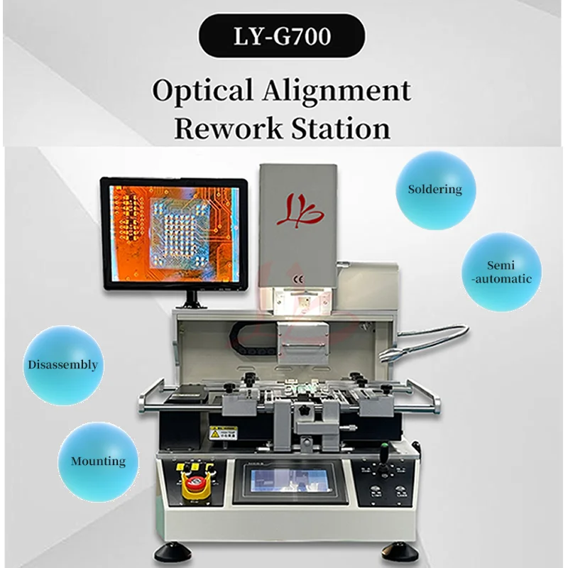 New 2024 Re-make Version LY-G700 Hot Air 3 Zones Optical Align BGA Rework Station 220V 110V Power 5300W