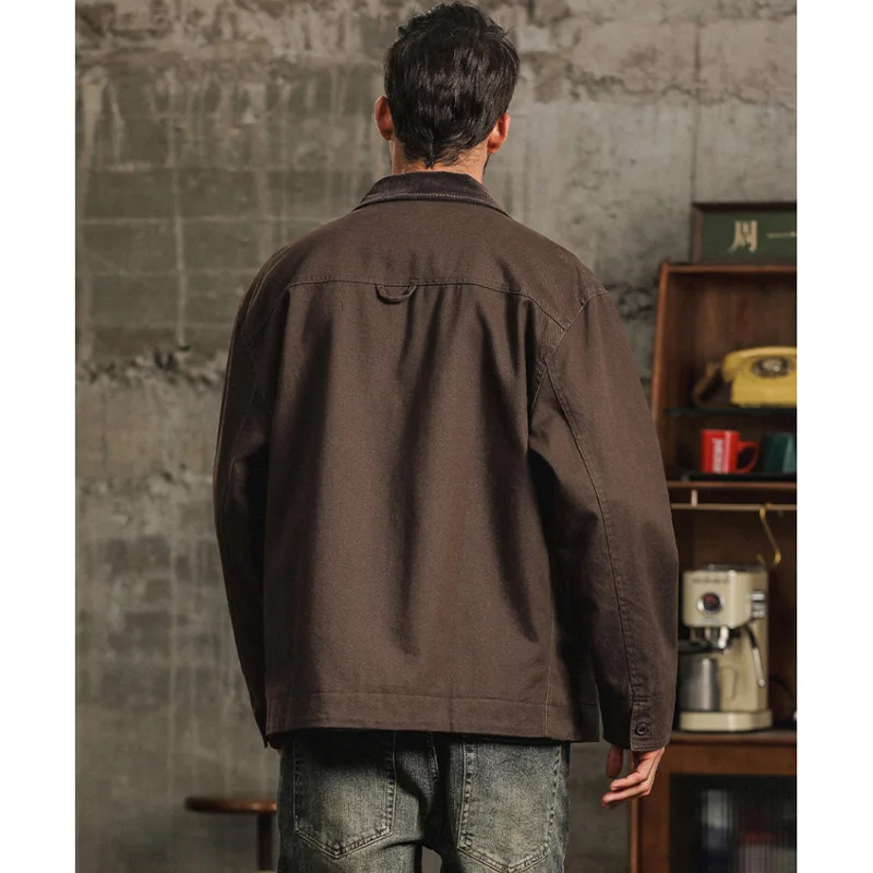 Spring Autumn Coat Men Streetwear Vintage Fashion Loose Casual Plus Size Cargo Jacket Cityboy Coat Outerwear