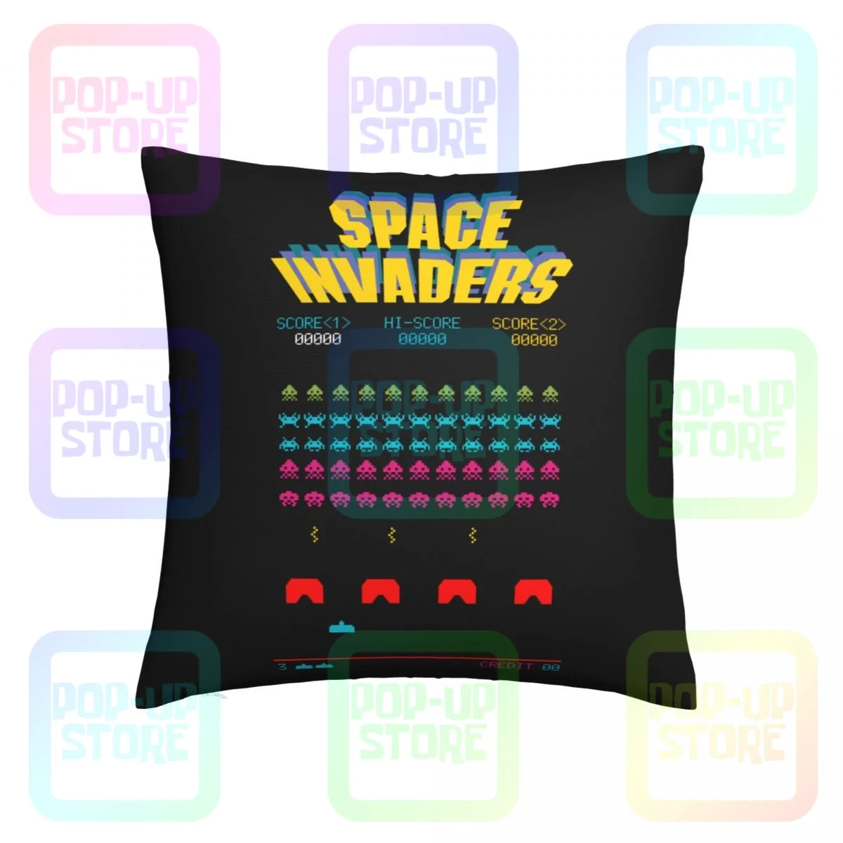 Funky Space Invaders Large Arcade Throw Pillow Cover Pillowcase For Room Decoration Home Decorative