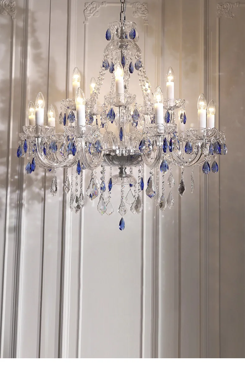 European K9 Crystal Chandelier Living Room Candle E27