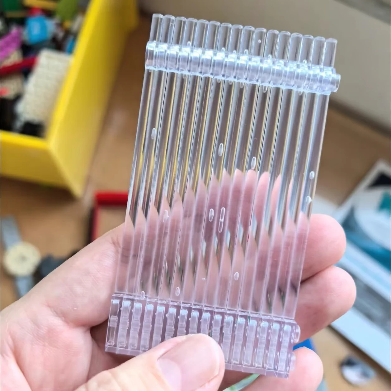 20 Stück MOC transparente Baustein-Puppenhalterung, ABS, Stützstange 1x12 mit 1x2 Lath-Lampenpfosten, DIY-Baustein-Zubehör – Detail 4
