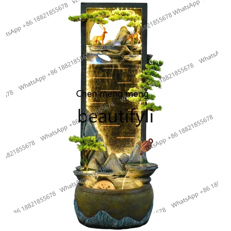 cc182R Flowing water ornament, landscape decoration, feng shui wheel, fountain, lucky landing, circulating water opening gift