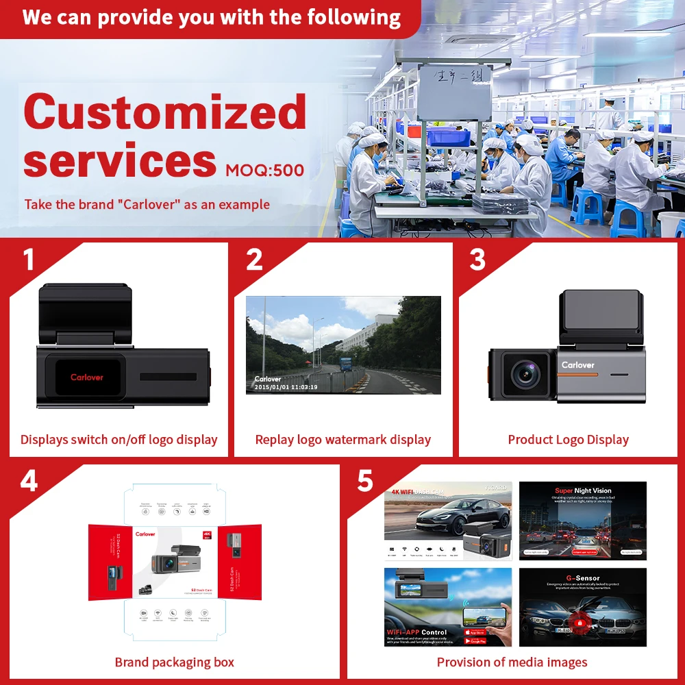 WiFi 4k Dash cam Front and Rear 4k 2 1.47''  waterproof  dashcam Car Dvr  For cars