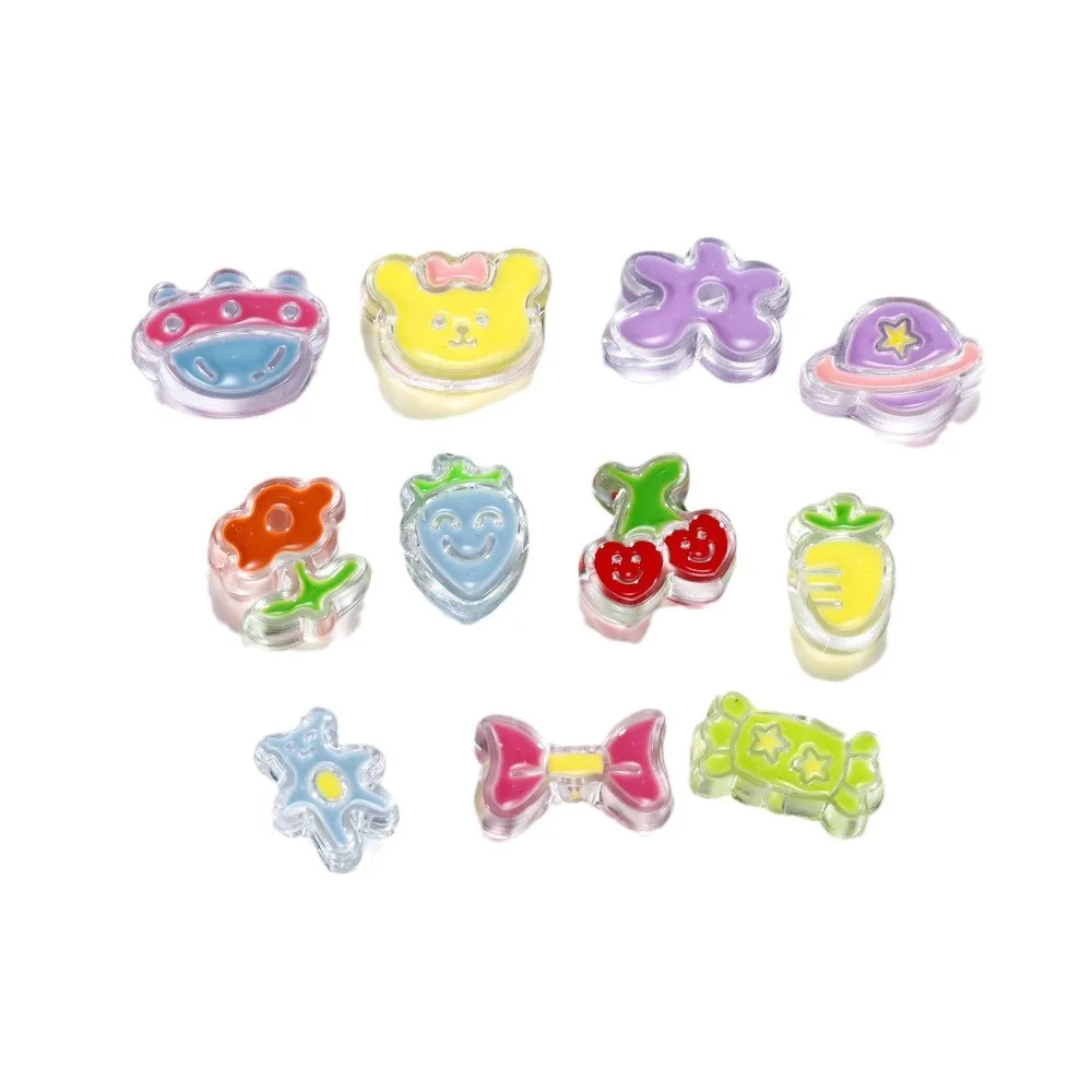 5 PCS New Creative Cartoon Oil Drop Pendant Flower Carrot Rabbit Planet DIY Headband Colorful Accessory Pendant Wholesale