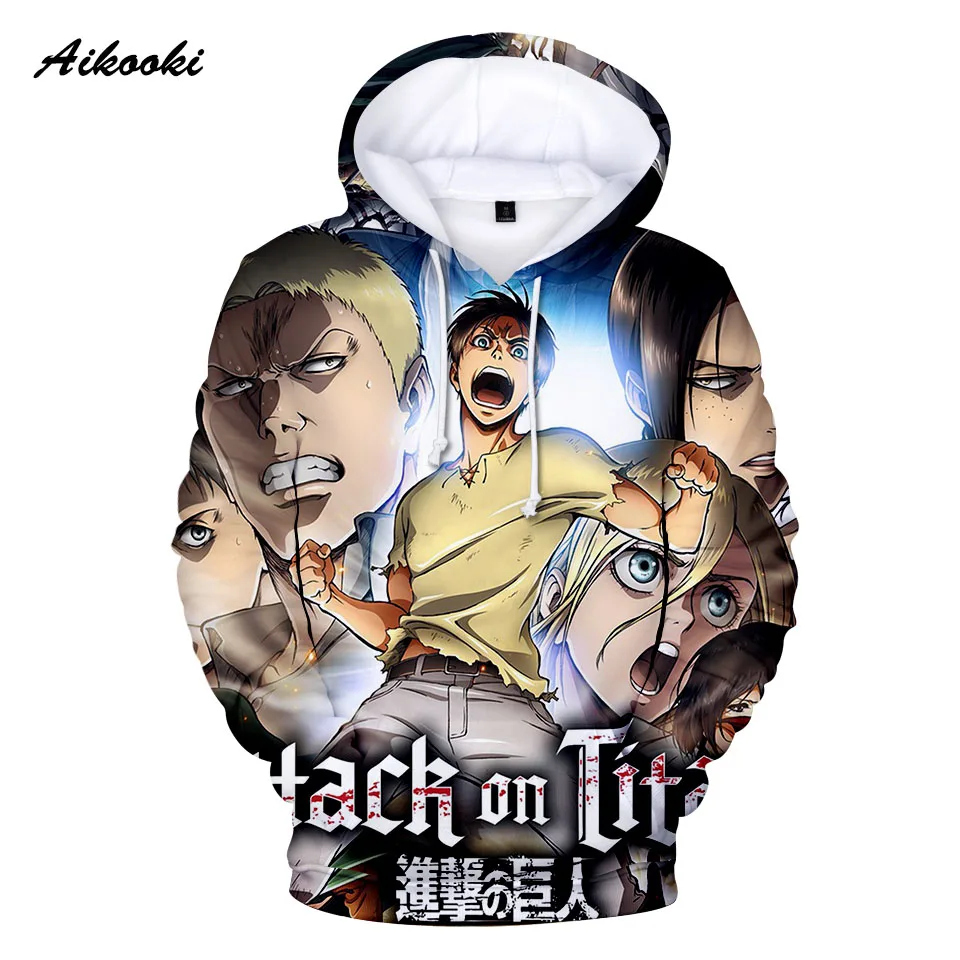 2018 Anime Attack on Titan 3D Hoodies Men Women Printing Sweatshirts Hooded Men's Tops High Quality 3D Hoodies Casual Full