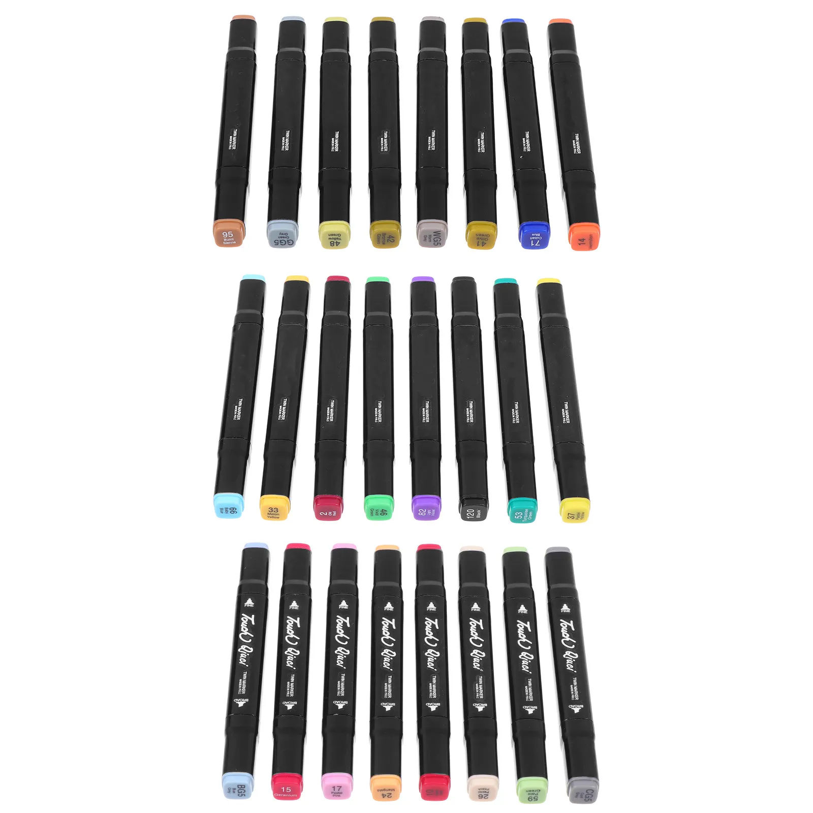 

1Set Marker Pens Set Double Ended Art Markers for Coloring Watercolor Drawing Portable Sketching Pen Students Creative Gift
