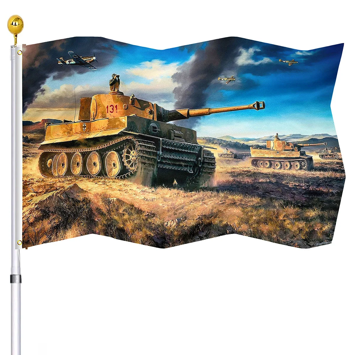 Tank Flag Wars Theme Double Stitched The Flames of War Fighter Plane Flags with Brass Grommets College Dorm Indoor Outdoor Decor