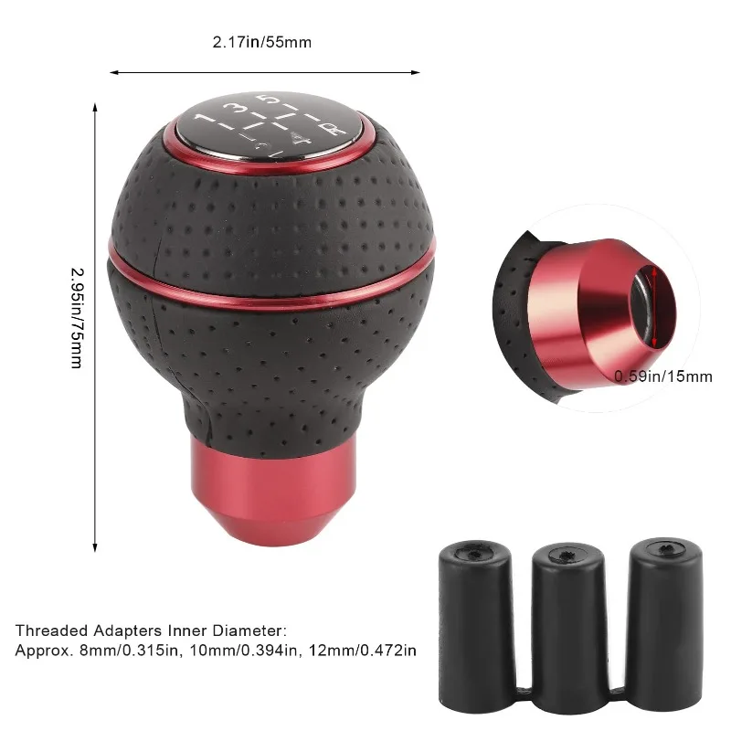 Shift Knob Gear, Shift Knob for 5 Speed Manual Transmission Fits Most Cars Trucks SUVs Providing Smooth and Reliable Shifting