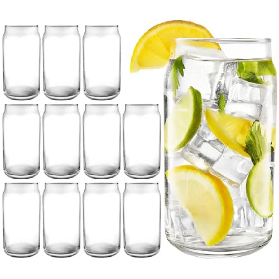 

1 oz Can Shaped Glass Cups, Set of Beer Can Glasses, Aesthetic Soda Can Cup Clear Glass Tumbler Beer Glasses, Cute Cups Tall Co