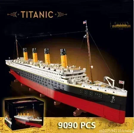 NEW 9090pcs Titani Compatible 10294 Titanic Large Cruise Boat Ship Steamship Bricks Building Blocks Children Toys Gifts 99023