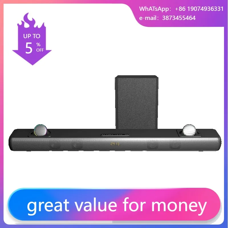 

2.1CH Bluetooth Indoor Home Theatre Soundbar With Independent Wooden Subwoofer For TV
