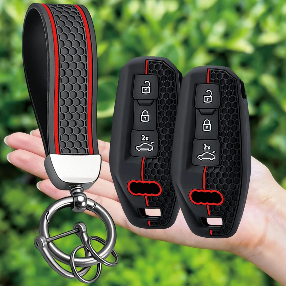 Silicone Car Key Case Cover For Audi Q6L E-tron A5L 2026 Audi A3 A5L Q6 A6L Q5 2025 Car Accessories Keychain Cover Fob Holder