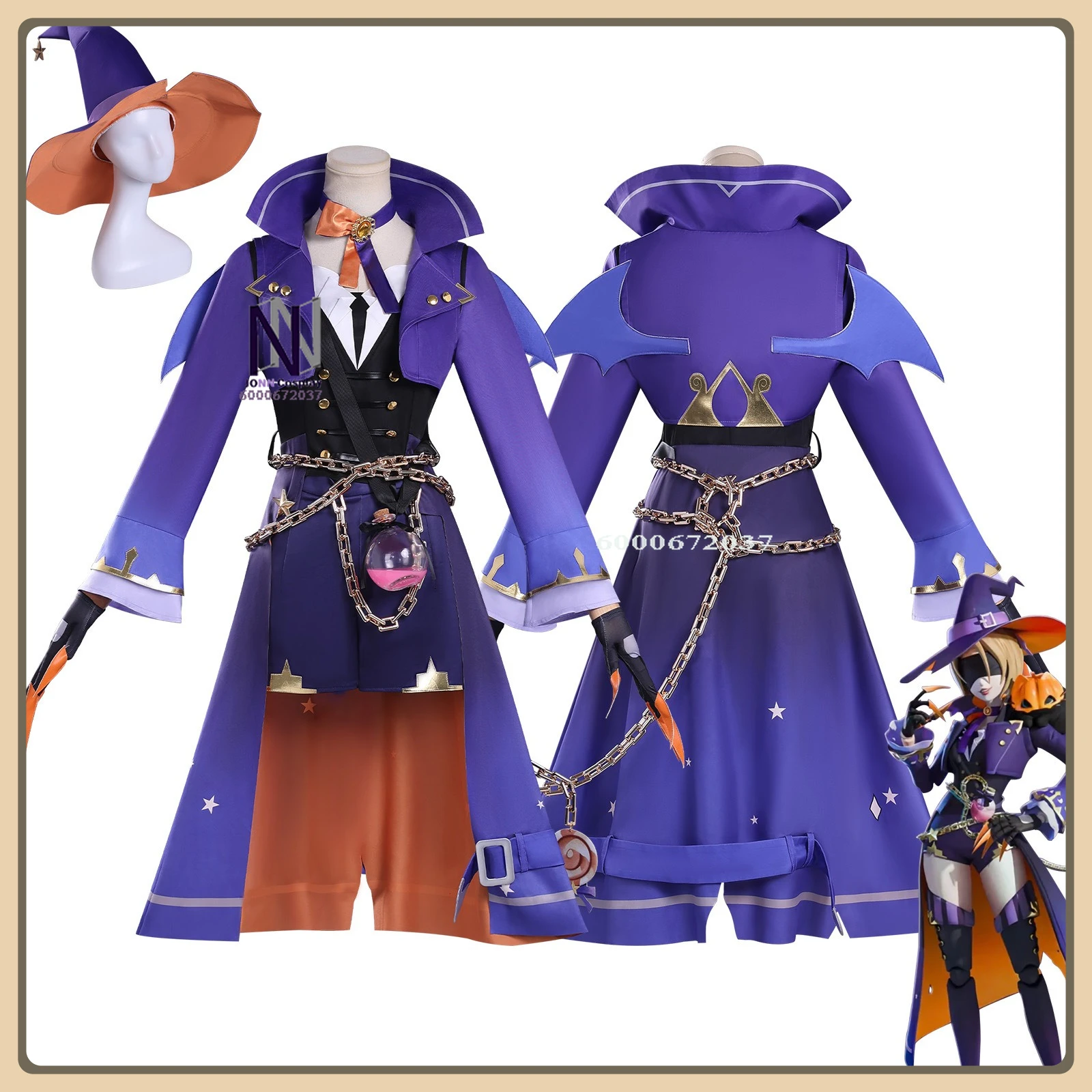 

Vantia Cosplay Costume (Shadow Style) Feather Trimmed Battle Suit Full Set High Quality Anime Clothes (Male/Female Adult)