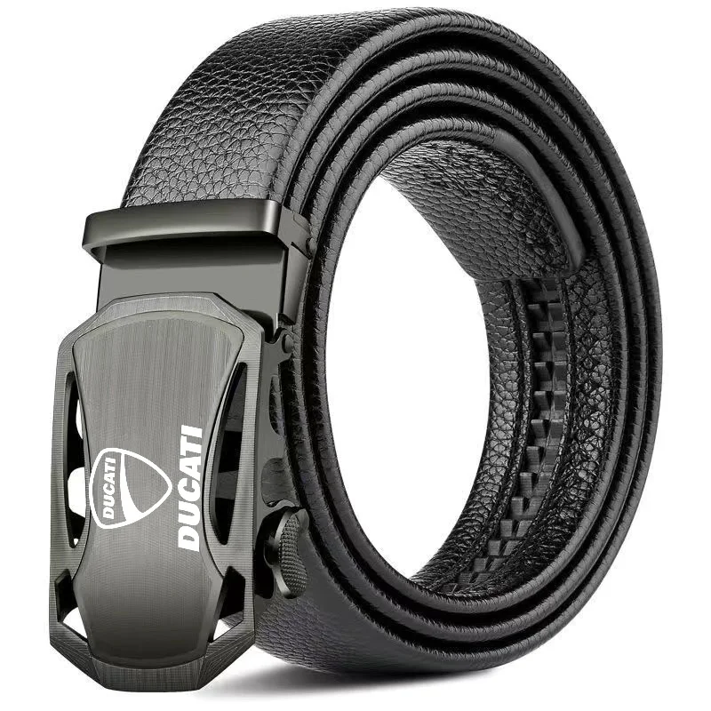 

For Ducati Monster 696 V4 Luxury Business Retro Metal Men Belt Locomotive Personality Belt Genuine Leather Jeans Belt Motorcycle