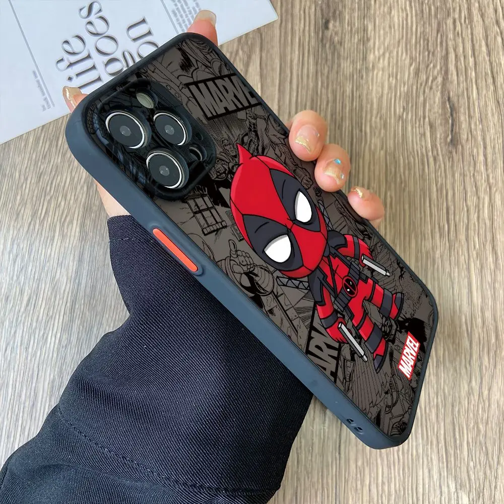 Deadpool Groot jadowy telefon etui na Vivo V29 V21 V25 V23 Y50 Y35 Y27 Y22 Y20 Y19 Y17 Y16 Y15s 4G 5G matowy przezroczysty sztywne etui