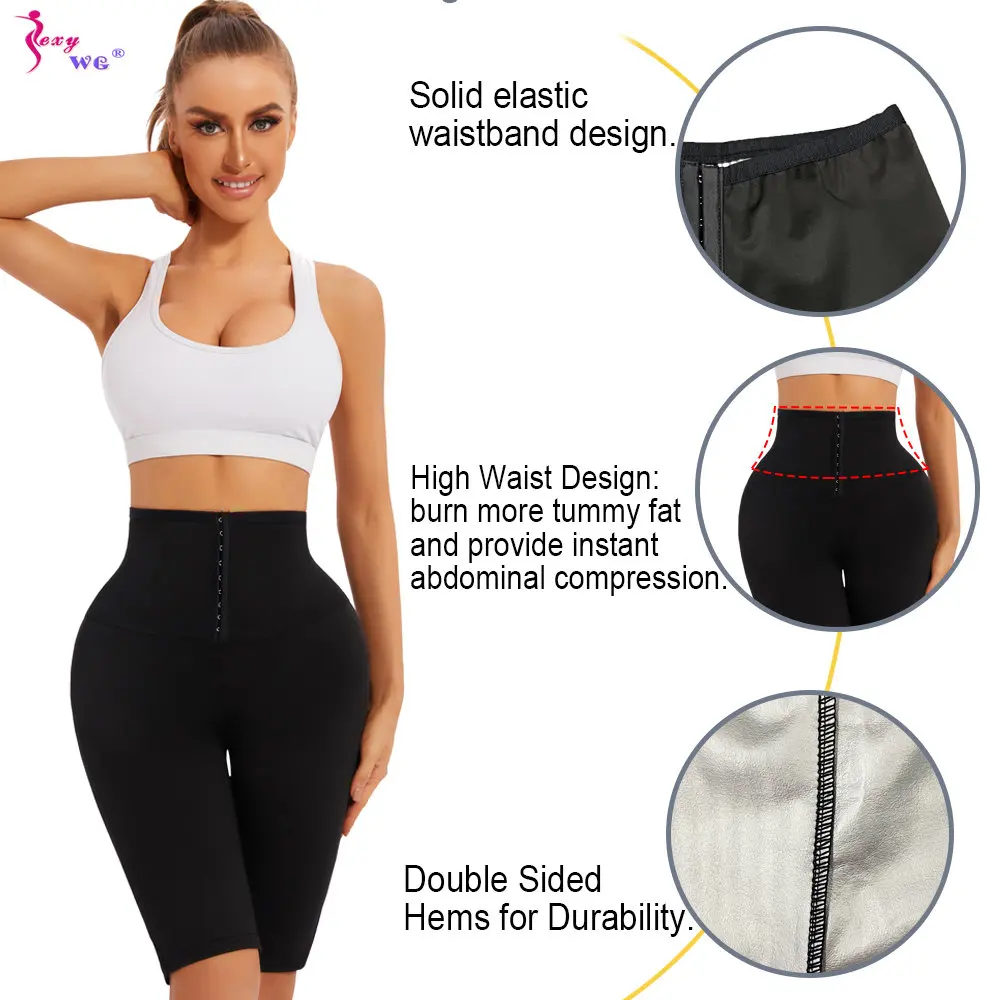 SEXYWG Women Sauna Shorts for Weight Loss Pants Sweat Sportwear Fitness Slimming Tight Body Shaper Gym Fat Burner Workout Sports