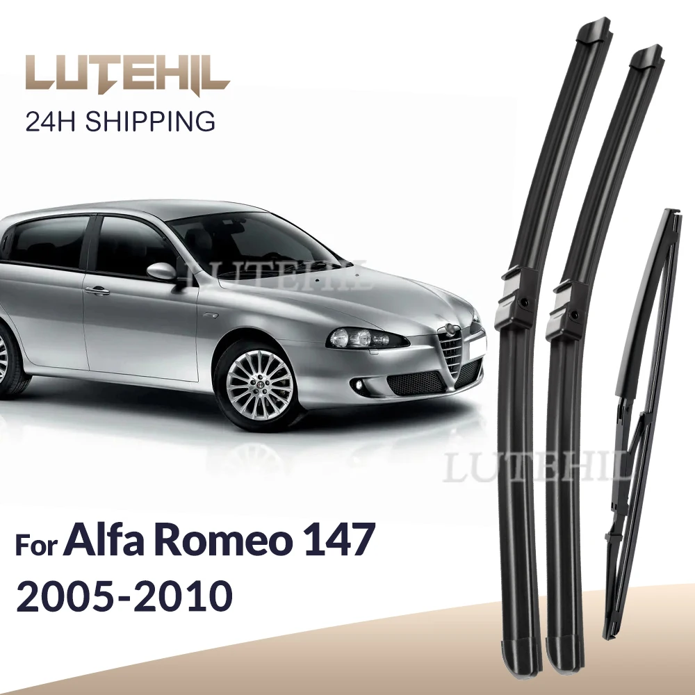 

LUTEHIL Wiper For Alfa Romeo 147 2005-2010 2006 2007 2008 Front&Rear Wiper Blades Windshield Windscreen Window Brushes 22"18"14"