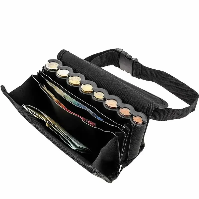 Dompet pinggang Kreatif tas 8 Slot Euro pemegang koin Dispenser Fanny Pack untuk pelayan pengemudi dompet aman Euro Sorter dan Organizer