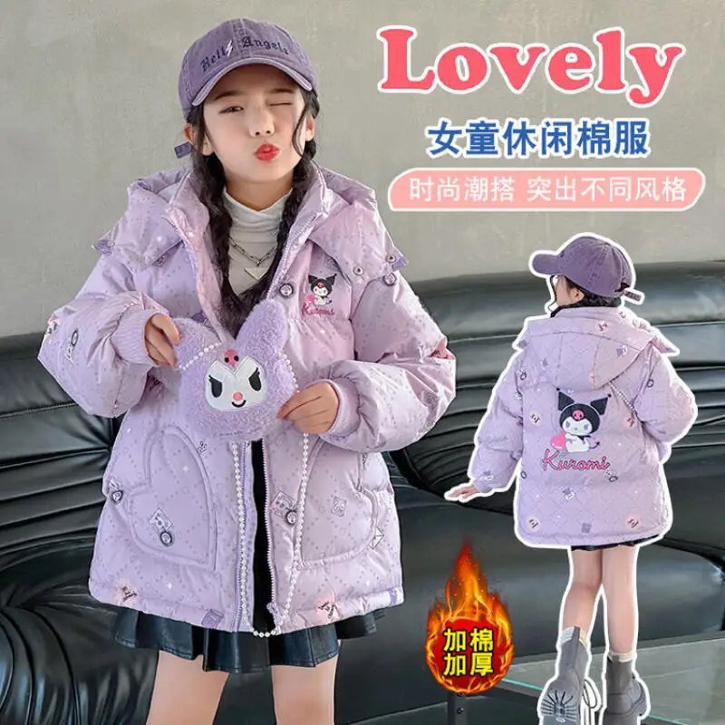

Kuromi Child Cotton Clothes Kawaii Children's Clothing Autumn Winter New Jacket Keep Warm Cotton Padded Jacket Hooded