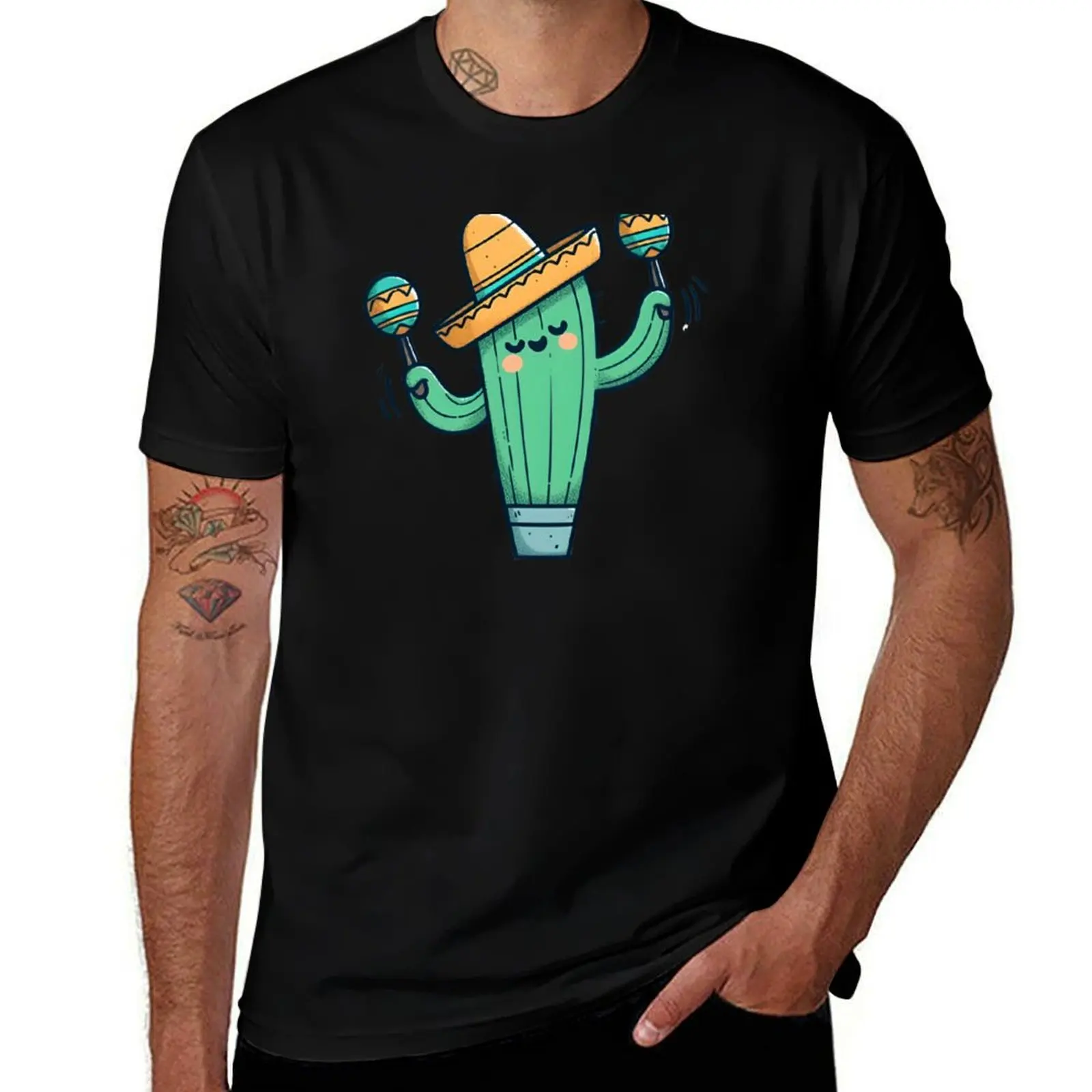 Cactus maracas Mexican Cinco De Mayo Fiesta 2024 T-Shirt Comfortable Work Wear Tee T-Shirt