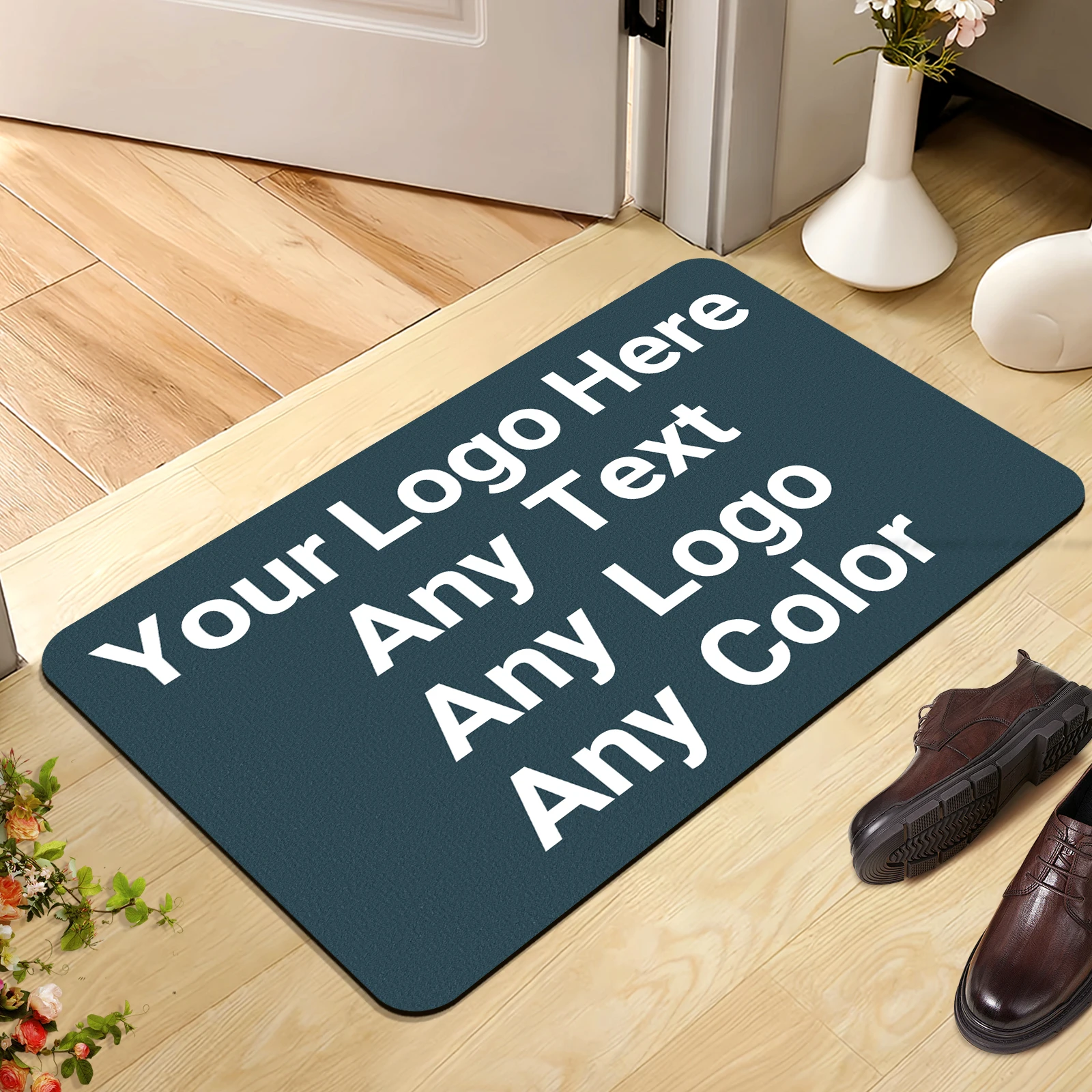 

Custom Doormat Logo/Photo Personalized Welcome Carpet Non-Slip Bath Office Floor Mat Quick Dry Absorbent Eco-Friendly Design Rug