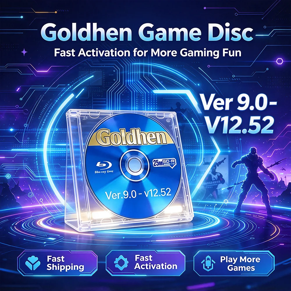 For PS4 Jailbreak Gold Disc 12.52-13.52 Latest Firmware Supported Bootable Eject Payload Homebrew Backup Games