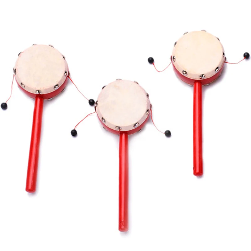 Chinese Spinning Rattle Drum Percussion Instruments Music Party Favors For Kids Classic Gifts Kinder Spielzeug