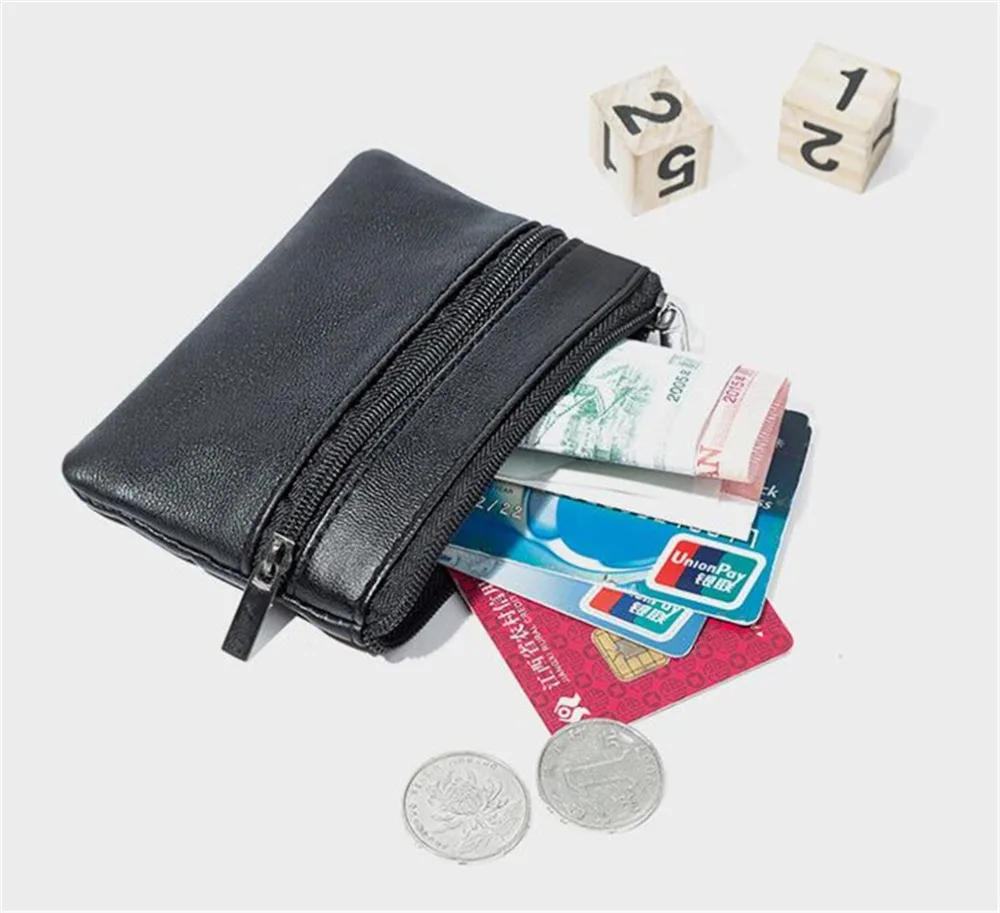 PU leather Women Men Coin Purse Men Small Bag Wallet Change Purses Zipper Money Bags Children Mini Wallets Leather Card Holder