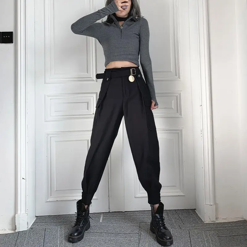 ChimHarlan-Pantalon Décontracté pour Femme, Vêtement Polyvalent, Version Coréenne, Printemps Été 2023